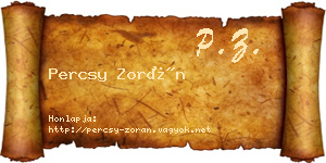Percsy Zorán névjegykártya